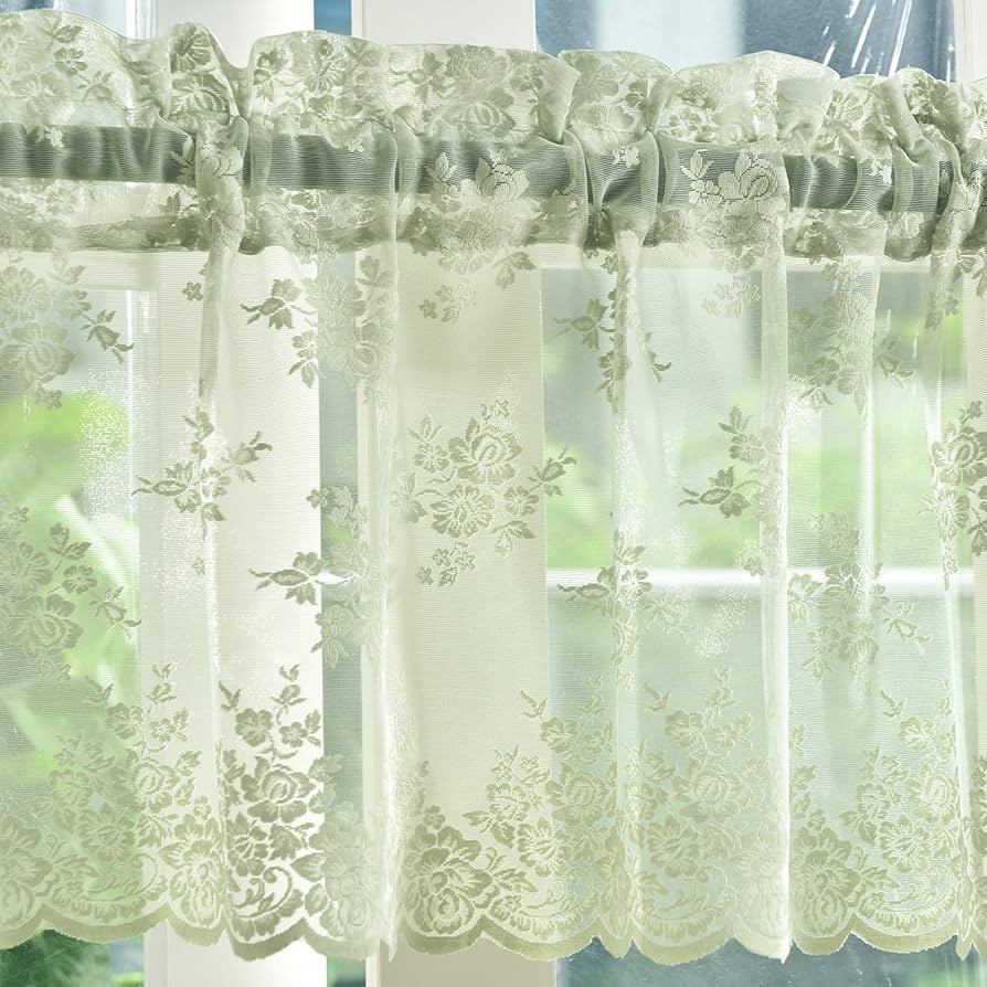 Bagaille CURTAIN ★ GREEN Amazon.com: Kotile Light Sage Green Sheer Valance Curtain